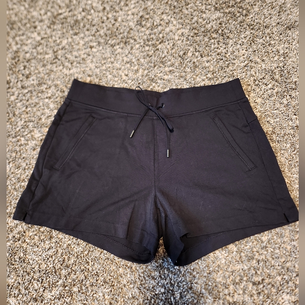 Athleta Black Athletic Shorts Relaxed Fit Drawstring Waistband